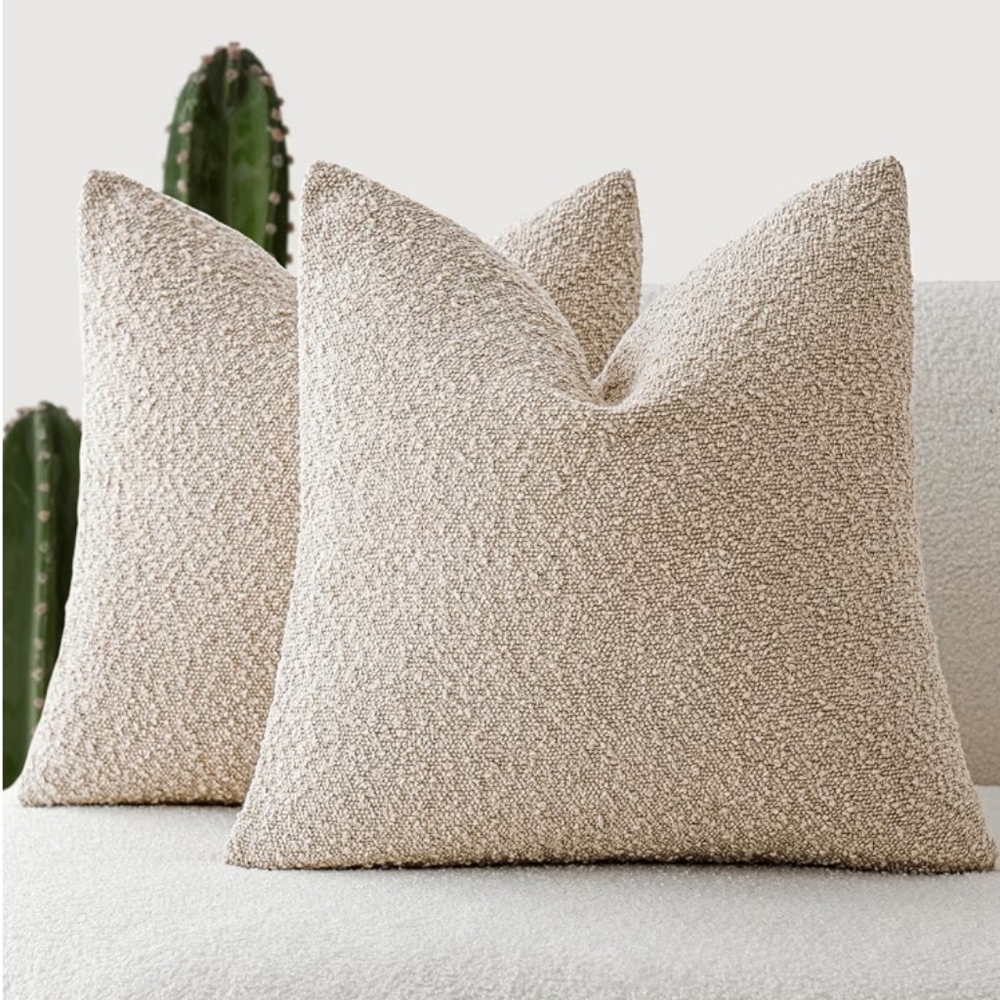Throw Pillow Covers 26" By 26" Set Of 2 Beige